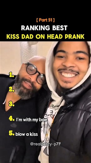 Ranking Best kiss Dad On Head Prank 🤣 #ranking #funny
