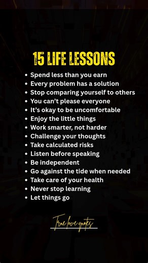 23K views · 275 reactions | 15 Life Lessons | True Love Quotes | Facebook