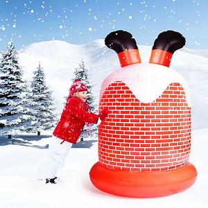 [Hot Item] Custom Outdoor Yard Decoration Inflatable Christmas Santa Built-in LED Lights Inflatable Decorations
