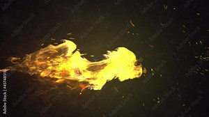 Fire background with circle fire sparkles 4k video for overlays titles logos cinematic