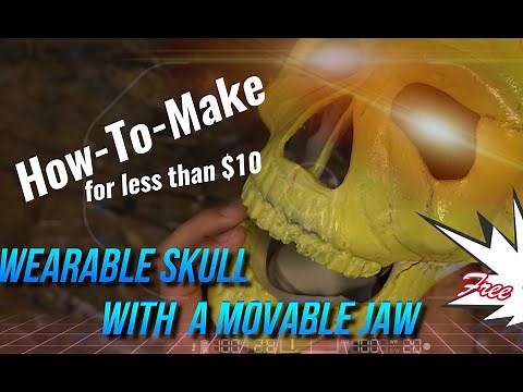 Skull mask with movable jaw HOW TO MAKE (free template)