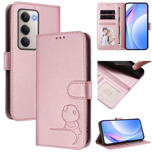 [$2.11] For Redmi 15 5G Global / 15 4G SEA 169mm Litter Panda Embossing RFID Leather Phone Case with Lanyard(Pink)
