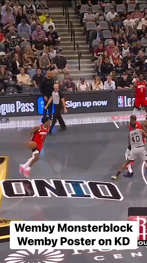 Victor Wembanyama had a huge block against Amen Thompson and a poster over Kevin Durant. 🔥 | Open Court