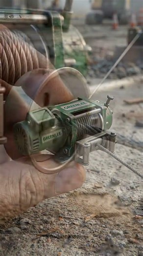 Mini Cable Pulling Winch – heavy duty winch with steel cable spool, motor housing, anchor base, and