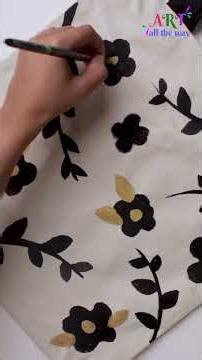 Fabric Painting Tote Bag 🎨 | DIY Hand Painted Tote Bag Design | Easy Bag Painting