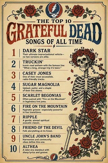 The Top Ten Grateful Dead songs of all time