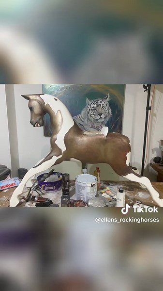 From ugly and unloved to the beautiful star of the show, this is Rancher, not looking bad for 120! #rockinghorse #rockinghorseforsale #buckskintobiano #westerntack #rancher #restorationprojects