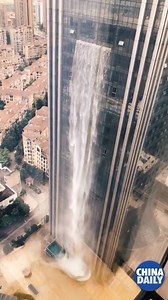 Don't doubt your eyes! It's indeed an artificial #waterfall from a building in SW China's Guiyang city. | China Daily