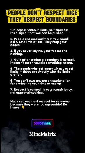 Why Being Too Nice Actually Repels Respect...
