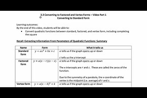 3.3 Part 1 Video - Converting to Standard Form