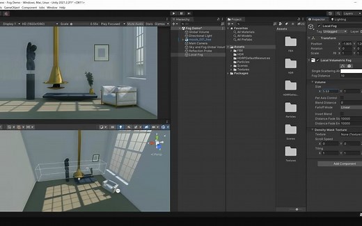 Unity 高清渲染管线体积雾设置教程(生肉)Local Volumetric Fog in Unity HDRP
