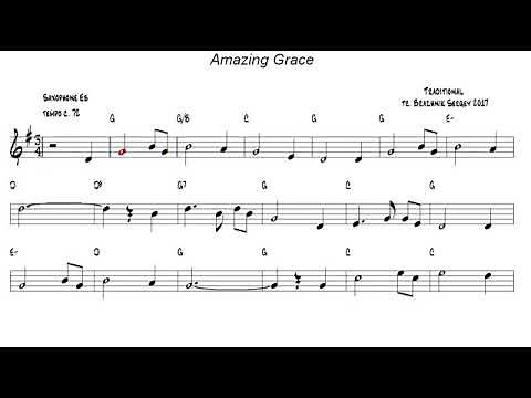Amazing Grace - partitura sax alto