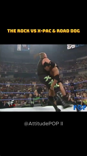 The rock VS X-Pac & Road Dog. #wwe #therock #tripleh #xpac #roaddogg #wrestlemania #rawiswar