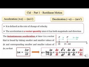 Ch1 Part 1 Rectilinear Motion