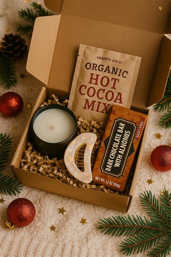 Small Cozy Gift Box for Her – Soy Candle, Hair Claw, Chocolate & Hot Cocoa - Etsy Canada