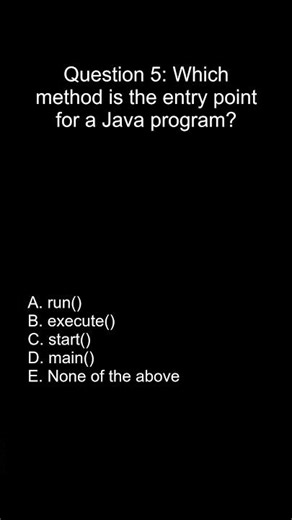 Java Programming MCQ | Question [5] | Test Your Java Skills