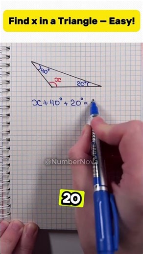 Find x in a Triangle — Easy! #usa #maths #matheducation #knowledge #mathlearning #mathideas