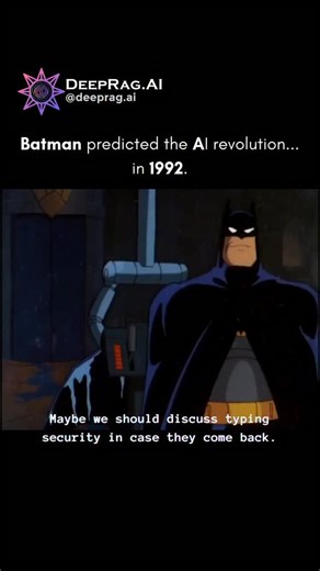 DeepRag.AI on Instagram: "Batman was talking about the dangers of AI way back in 1992... long before ChatGPT, AGI debates, or AI safety even existed. This scene from Batman: The Animated Series feels shockingly relevant today. Alfred and Bruce discuss the implications of machines thinking for themselves… and it sounds exactly like the conversations we’re having in 2025. From AI alignment to autonomous decision-making, this clip shows how early storytellers predicted today’s biggest technological