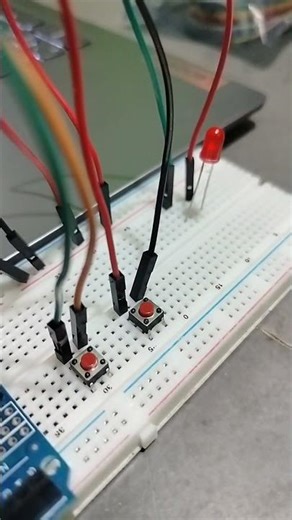 AND Gate using LED and push button Arduino UNO😀👍 #arduino #arduinoproject #andgate #led #viralshorts