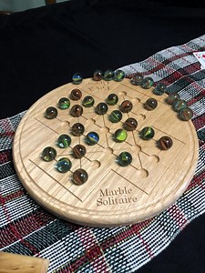 Hardwood Marble Solitaire Game: Fox and Geese 2-in-1 - Etsy