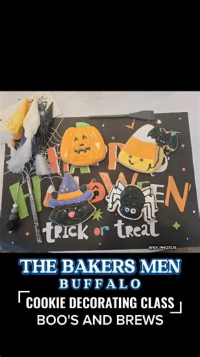 Great time this past weekend with The Bakers Men Buffalo for the cookie decorating class. Owners, Brian Muffoletto and Nick Napierala showed us step by step how to decorate a cookie and make it look pretty good as a beginner. This class was held at Farmcraft Brewery in Strykersville, New York. The theme for this class was Boo's and Brews. If you are looking at a great cookie decorating class, check out The Bakers Men Buffalo. There are different themed classes at different venues all the time. S