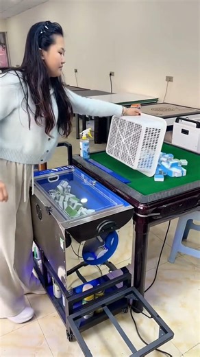 automatic mahjong table, which features a hidden mechanism to automatically shuffle and sort tiles