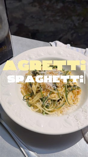 Agretti and lemon pangrattato spaghetti 🍝