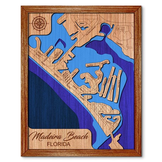 Madeira Beach, Florida Depth Map - Any Lake, Pond, or Reservoir, Home Decor, Wall Art, Wall Decor - Etsy