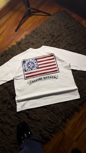 Chrome Heart America Flag Long Sleeve Crop Fit