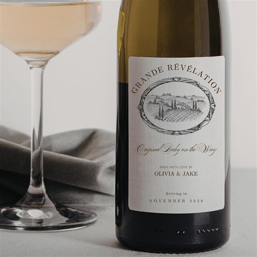 Pregnancy Announcement Wine Label Template, Editable Canva Wine Bottle Label, Baby Reveal Gift, Custom Wine Labels, Birth Announcement gift