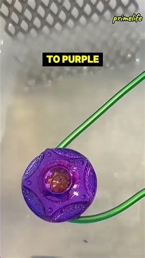 "Paint? Nope—electricity makes titanium come alive with color!"#TitaniumMagic #ScienceInAction