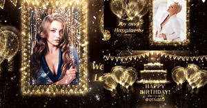 Golden Particles Birthday Greeting Slideshow