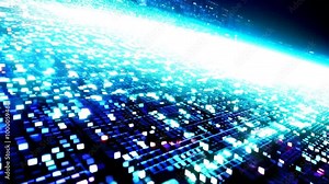 Digital pixel data patterns in it services themed background for communication technology