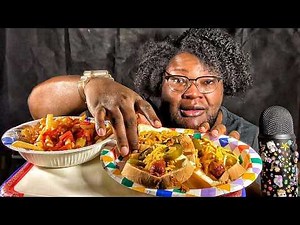 Chili Cheese Dogs & Fries ASMR Eating Sounds