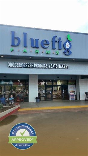 Blue Zones Project Bakersfield on Instagram: "Blue Fig Farms is the latest Blue Zones Project Approved Grocery Store! Located on Stockdale Highway, this store is making healthy living easier in our community by: ✅ Installing a Blue Zones Checkout Lane to offer healthier choices ✅ Posting signage throughout their store that highlights fresh produce and other items ✅ Hosting interactive cooking demonstrations to show how easy and affordable it can be to create Blue Zones inspired meals at home Com