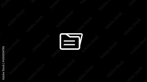 open file folder icon animation .add file of file manager icon concept ,stock line file icon