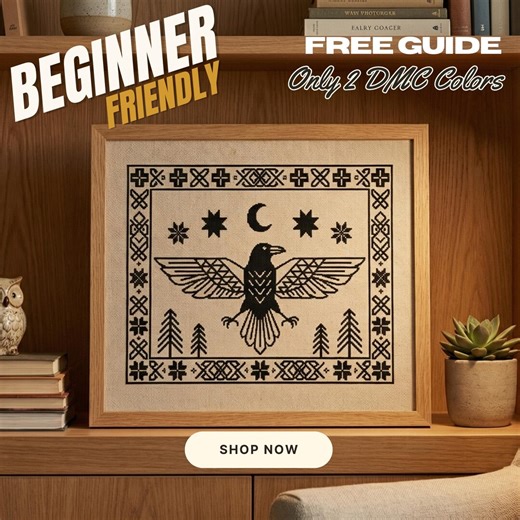 Gothic Raven Blackwork Cross Stitch Pattern Nordic Crow Sampler Monochrome Embroidery for Spooky Crafters PDF Download - Etsy