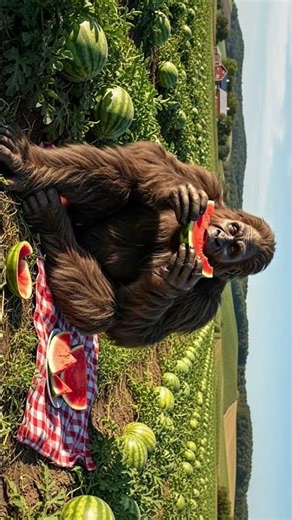 Bigfoot Eats Watermelon in the Wild!