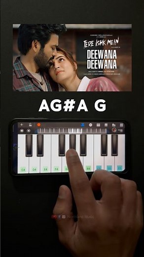 Deewaana Deewaana | Tere Ishk Mein♥️ Easy Piano Notes Tutorial🎹 #deewanadeewana #arrahman #shorts