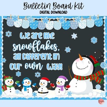 Winter Bulletin Board: Snowflake Theme | Classroom Decor, Editable PPT