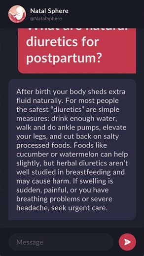 What are natural diuretics for postpartum?