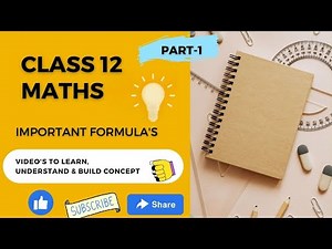 Class 12 Maths All Formulas Revision I Class12 Cbse Maths I Cbse Class 12 Maths Formula in One Class