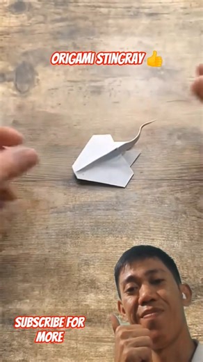 ORIGAMI STINGRAY PAPER ART TUTORIAL, ART AND CRAFT VIDEO SHORTS #origami #tutorial
