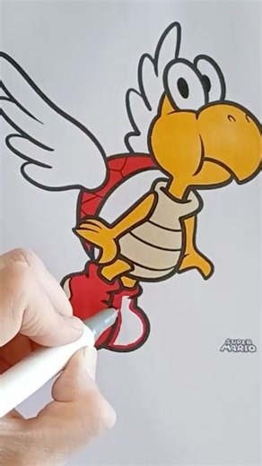 Koopa Paratroopa | Super Mario Coloring #shorts #coloring #supermario