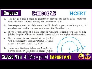 Circles class 9 | Exercise 9.2 Solution | Chapter 9 | NCERT | class 9 maths | #ncert