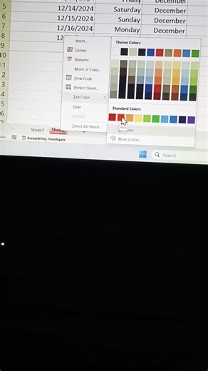 ✅To Change The Colour of an Excel || shee🔥#Excel#Excel tips#sheet#tab colour#shorts