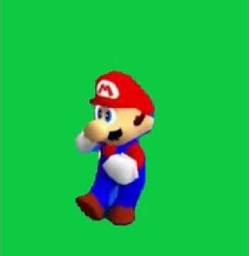 Unused Super Mario 64 dance animation but green screen #supermario64 #greenscreen #mario