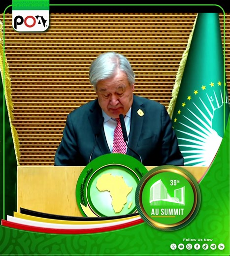 Africa has the power to rise as a global clean energy powerhouse. UN Secretary-General António Guterres told African leaders at 39th AU Summit #CleanEnergy #AfricaRising #SustainableFuture | POA English
