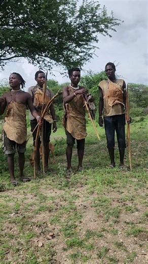 Watch how the Hadzabe hunters take down pigeons using traditional bows. #africantribe #africa