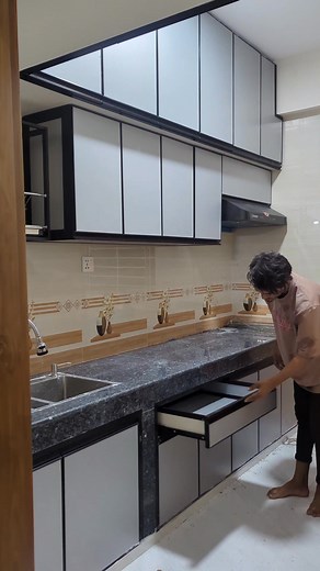 1.9K views · 12 reactions | Aluminium kitchen cabinet design. অ্যালুমিনিয়াম কিচেন কেবিনেট। #aluminum #kitchendesign #furniture #design | Lava Aluminium Furniture | Facebook